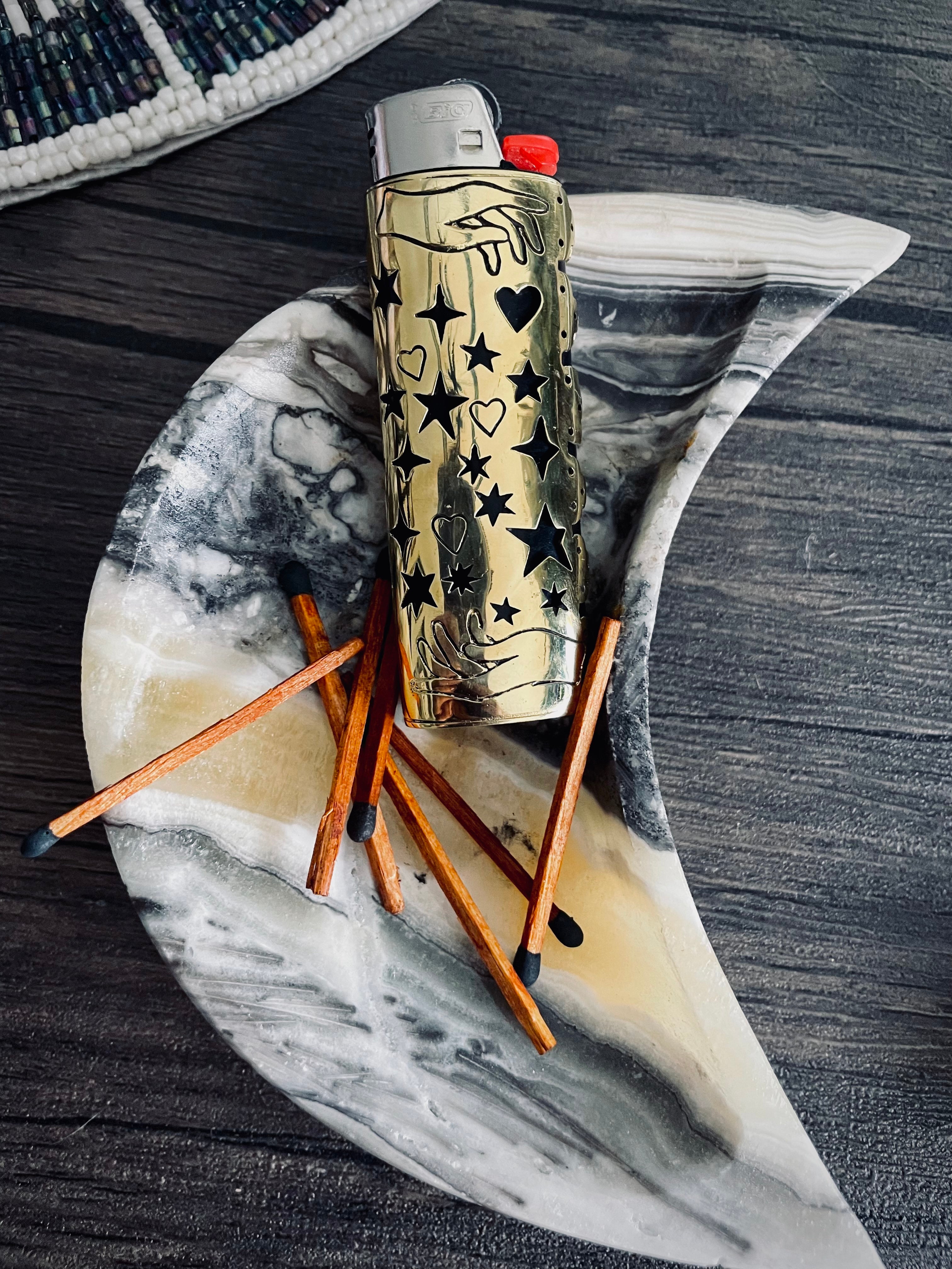 Brass Lighter Case - Ritual Tool - Celestial Lighter Design — Meadow  Collective