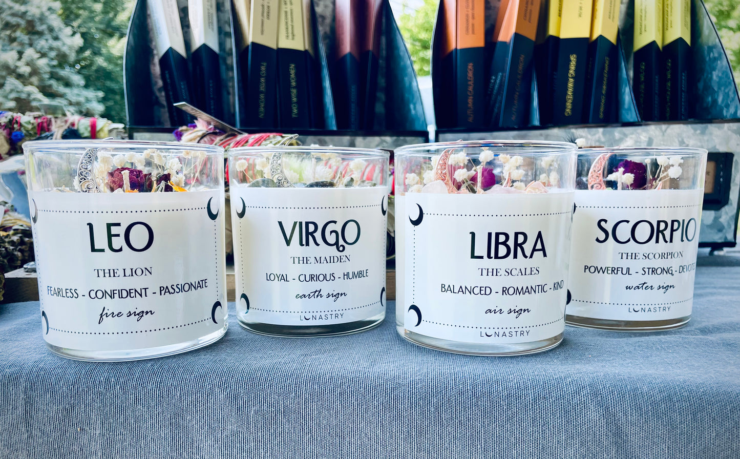 *New for July 2023* Zodiac Crystal & Charm Candles