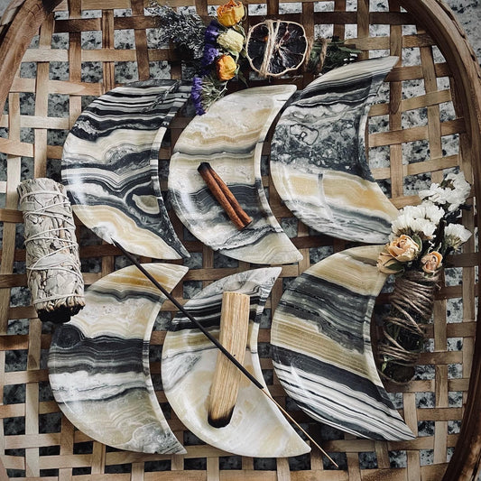 Out of Stock- Zebra Onyx Crescent Moon Dish